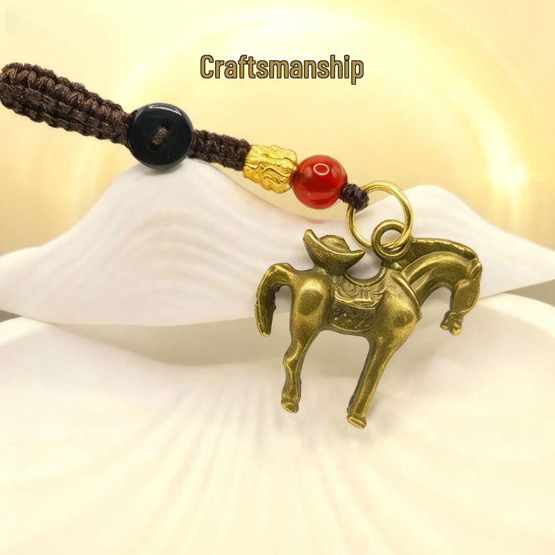 Brass Fu Character Gourd Lucky Cat Abacus Keychain – Attract Wealth & Fortune