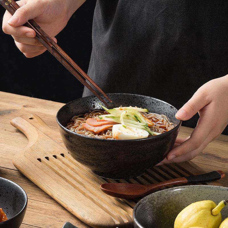 Retro Ceramic Rice Bowl Creative Japanese Ramen Bowl Household Soup Bowl Tableware Noodle Shop Special Good-Looking Small Bowl
