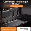 Car Back Seat Foldable Dining Table - Large Capacity Vehicle Food Tray with Cup Holders Thickened Material Stable Auto Accessory