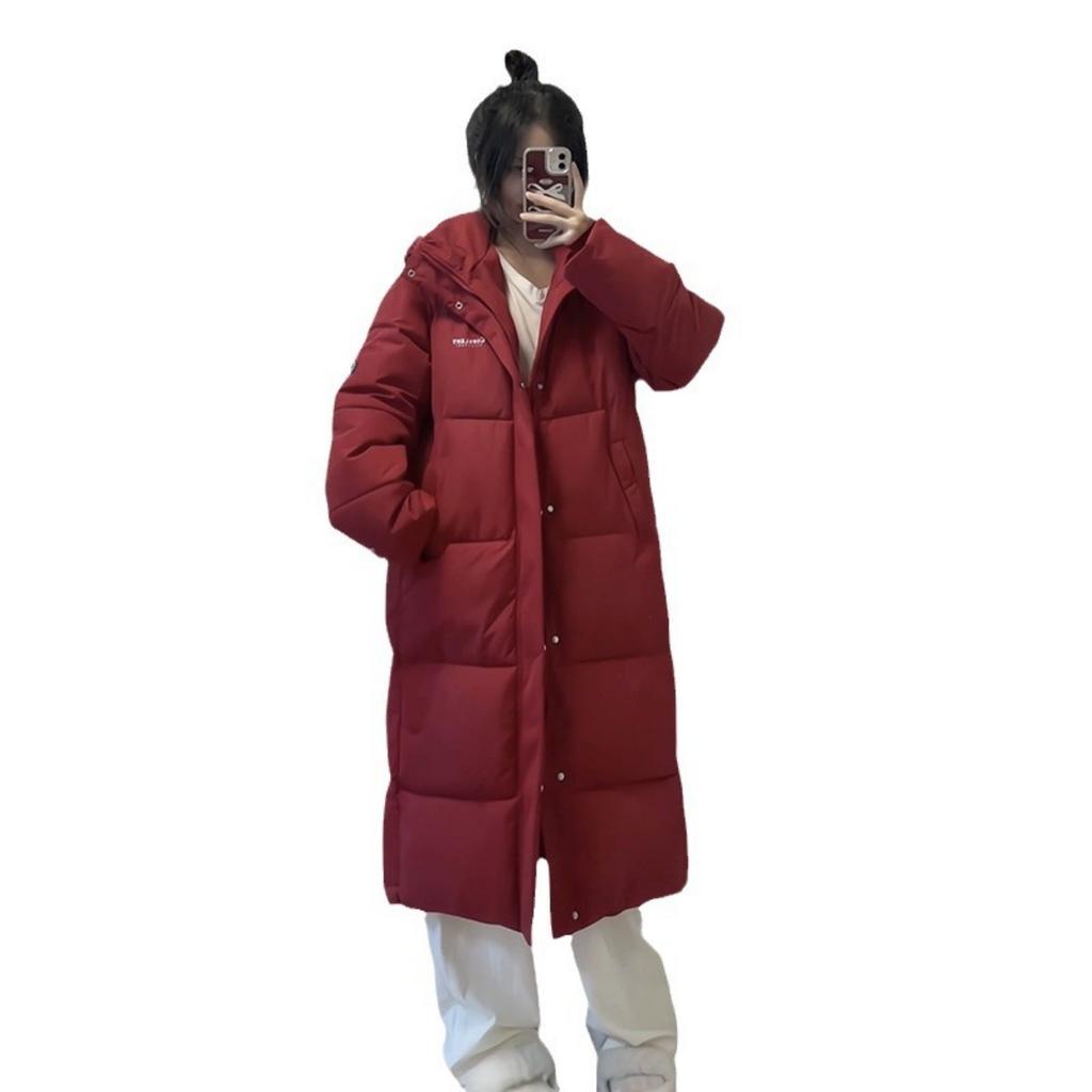 Down and Cotton Jacket Women's 2025 New Collegiate Style Mid-length Cotton Jacket Korean Version of Over-the-knee Winter Jacket