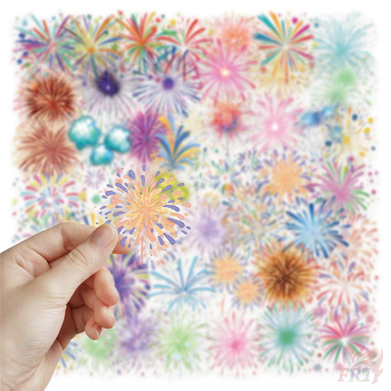 50Pcs/Set Watercolor Fireworks Art PET Stickers Waterproof DIY Fashion Doodle Decals Stickers