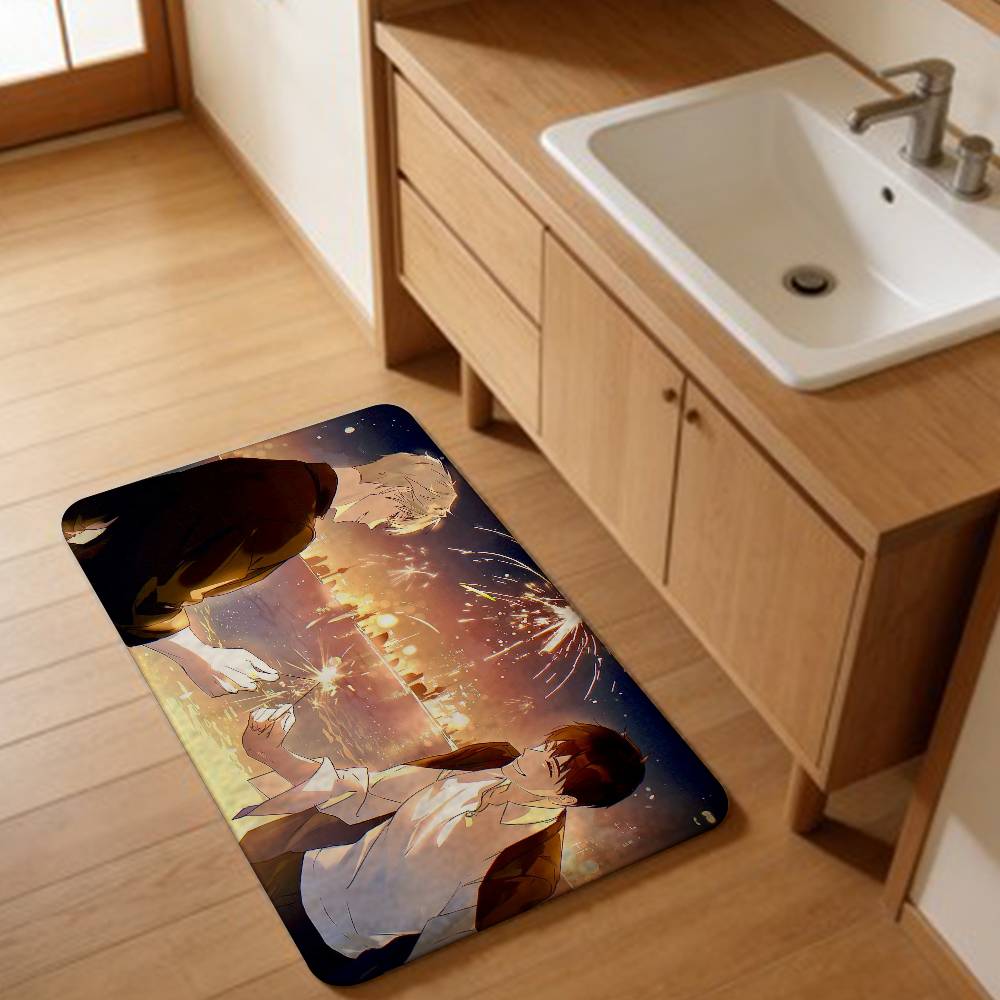 Passion Bl Anime Bathroom Mat Non-Slip Laundry Room Mat Laundry Decor Balcony Child Living Room Toilet Rug
