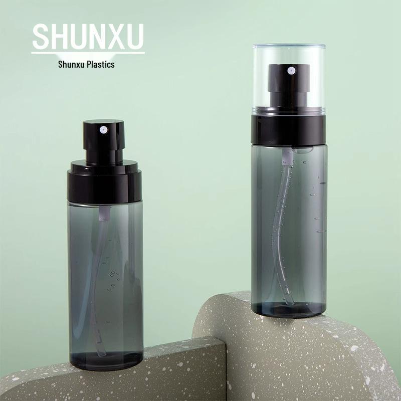 Portable Translucent Black Ultra-Fine Mist Spray Bottle for Toner or Alcohol - Travel-Size Facial Hydration Solution