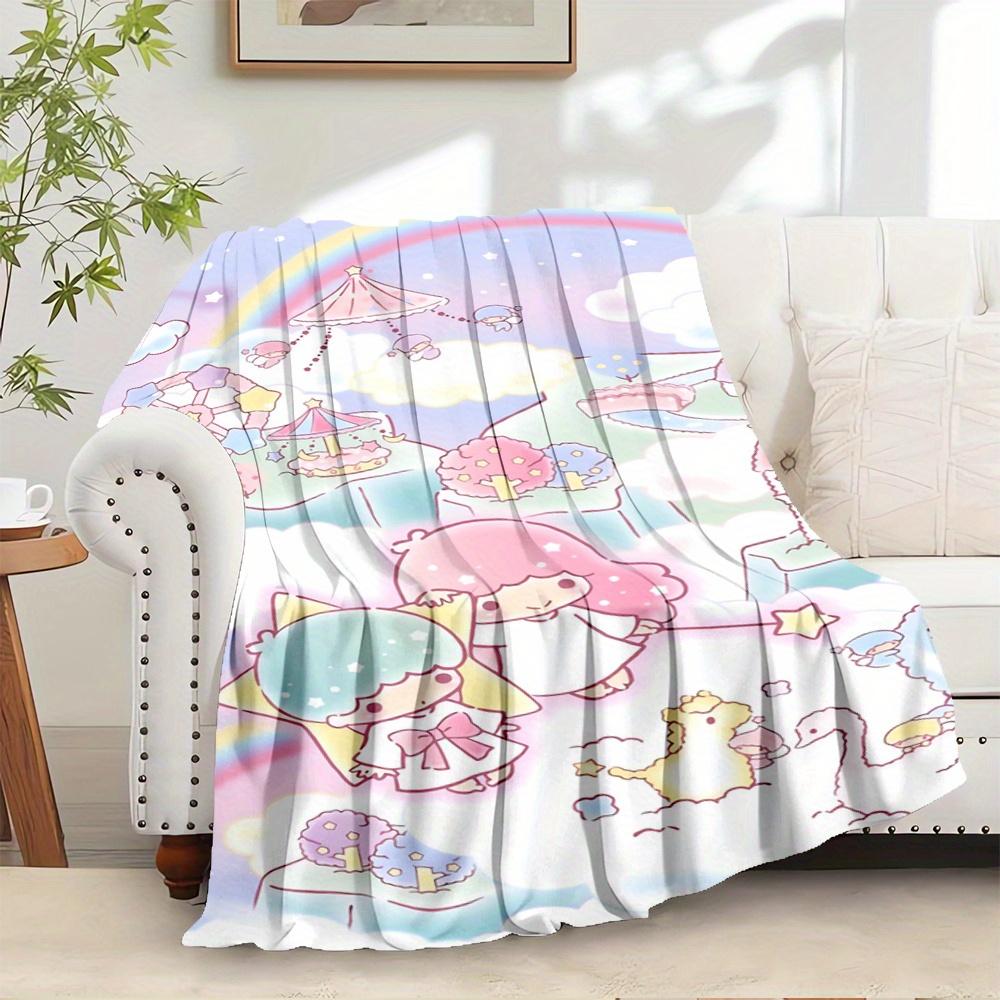 

1pc Flannel Little Twin Stars, Fantasy Land, Pastel ColorsThrow Blanket, Cartoon Truck Pattern Printed Blanket, Warm Cozy Soft Blanket For C 130x150cm
