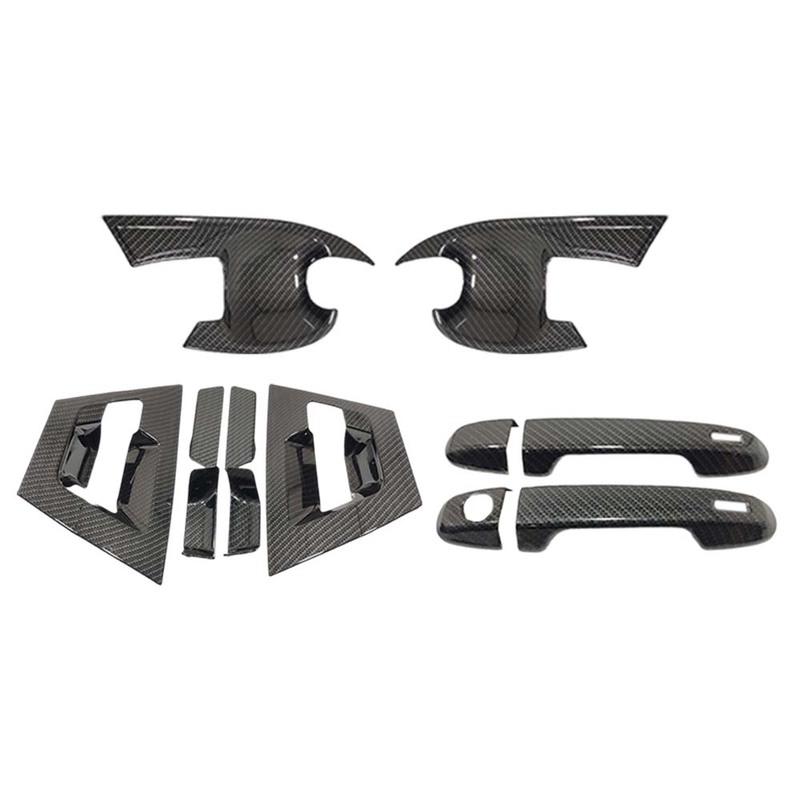 Cars Accessories Door Bowl Handle Cover For Toyota C-HR 2017- Carbon Fiber Silver Car Decoration Styling Upgrade