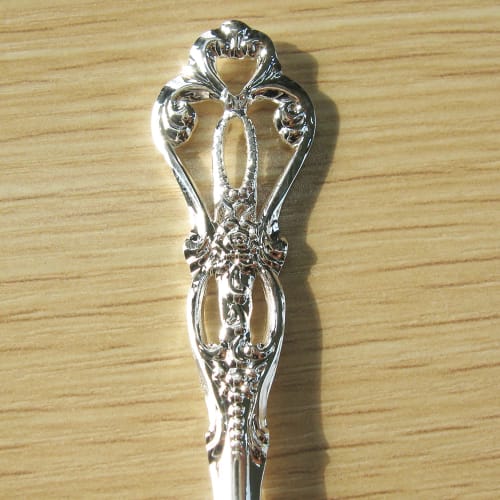 Nagao Lasserre Coffee Spoon and Fork, Silver Plated, Set of 2, Made in Japan