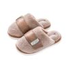 2025 new light luxury Velcro fluffy slippers autumn and winter indoor household velvet warm couple cotton slippers
