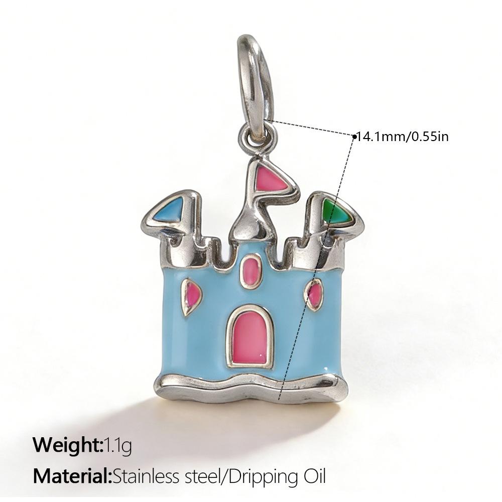 Yori 1Pc Exquisite Waterproof Castle Rocking Horse Shaped Pendant for Women Charms Golden DIY Accessories StainlessSteel Jewelry