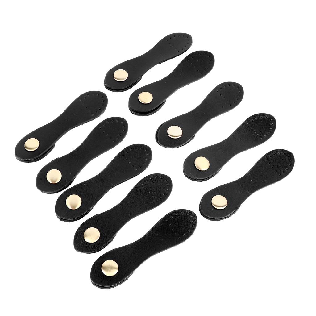 10 Sets Sew On Leather Snap Buckle DIY Handcraft Soft Genuine Leather Purse Tab Closures for Craft