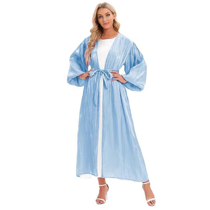 Open Cardigan Maxi Dress Abaya Muslim Women Kaftan Jilbab Arab Robe Party