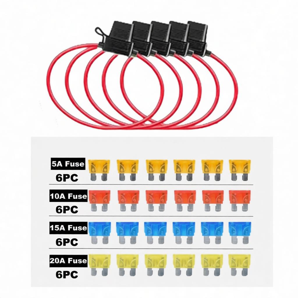 Car Add A Circuit Fuse Tap 14AWG Wire Mini Blade Holder Automotive Power Extension Cord Vehicle Electronic Device Connector