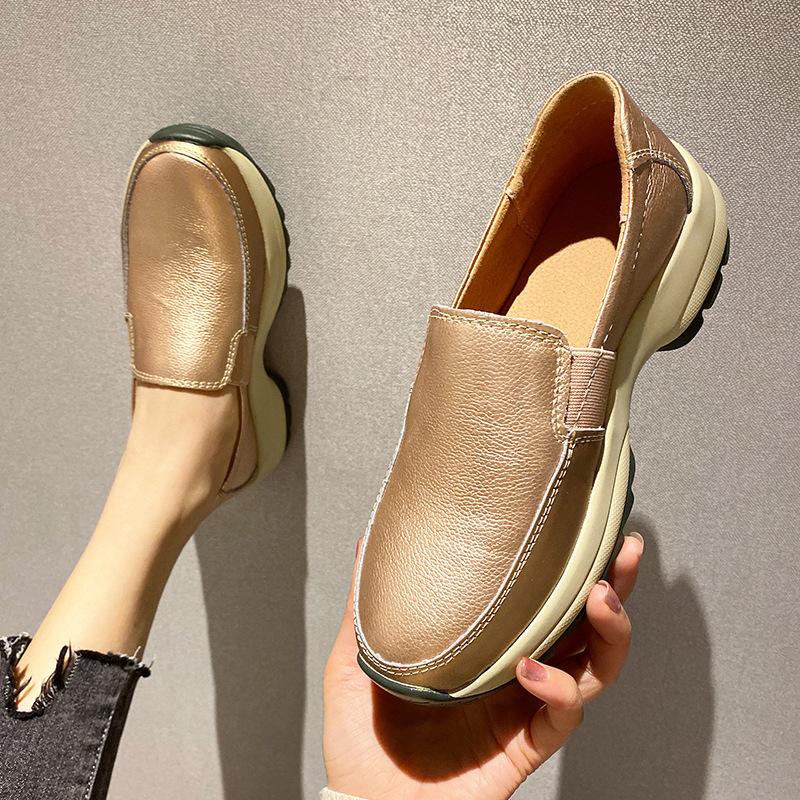 Luxury Women's Singles 2024 Spring and Autumn Thick Sole Shoes Versatile for Women's Shoes Plataforma Mujer Zapatillas De Mujer