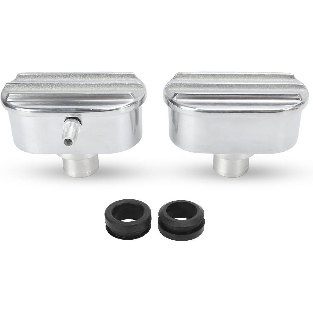 

Crankcase Breather, Aluminum Finned Oval Polished PCV Valve Performance Tuning Racing Part for Automotive Enthusiasts Daily Commute Street Off Road