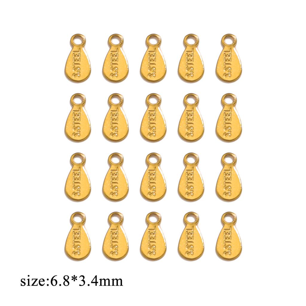 100pcs Stainless Steel Tail Chain Tag Real Gold Electroplated Small Pendant Accessories for Jewelry Making DIY Charms
