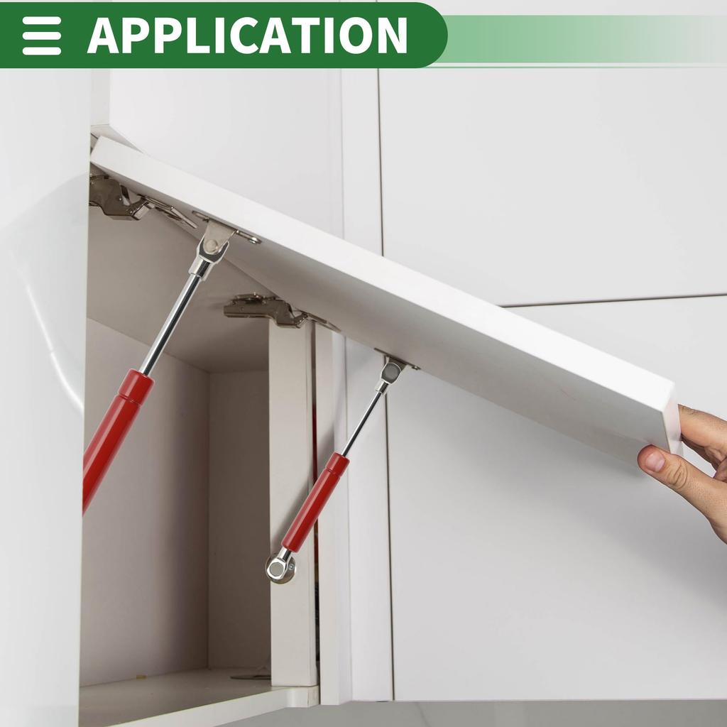 Motoforti Universal Lift Support Strut Gas Springs, 7 Inch/180mm, 45lb/200N/20kg, Metal, Red, 2 Pieces