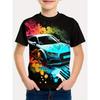 Kids Clothes Boys Tshirt Short Sleeve Stylish Car Racing Graphic