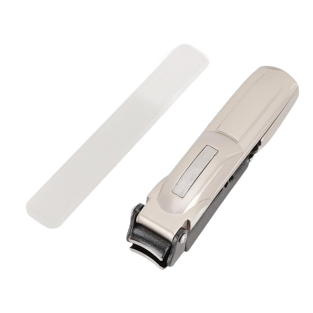 Wide Jaw Opening Nail Clipper Stainless Steel Nail Cutter Portable Nail Clipper with Nail File for Thick Nails Champaign Gold