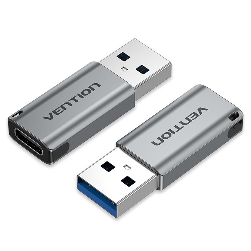 

VENTION CDP Series USB3.0 USB-A Male to USB-C Female Adapter Aluminum Alloy OTG Converter with Lanyard A