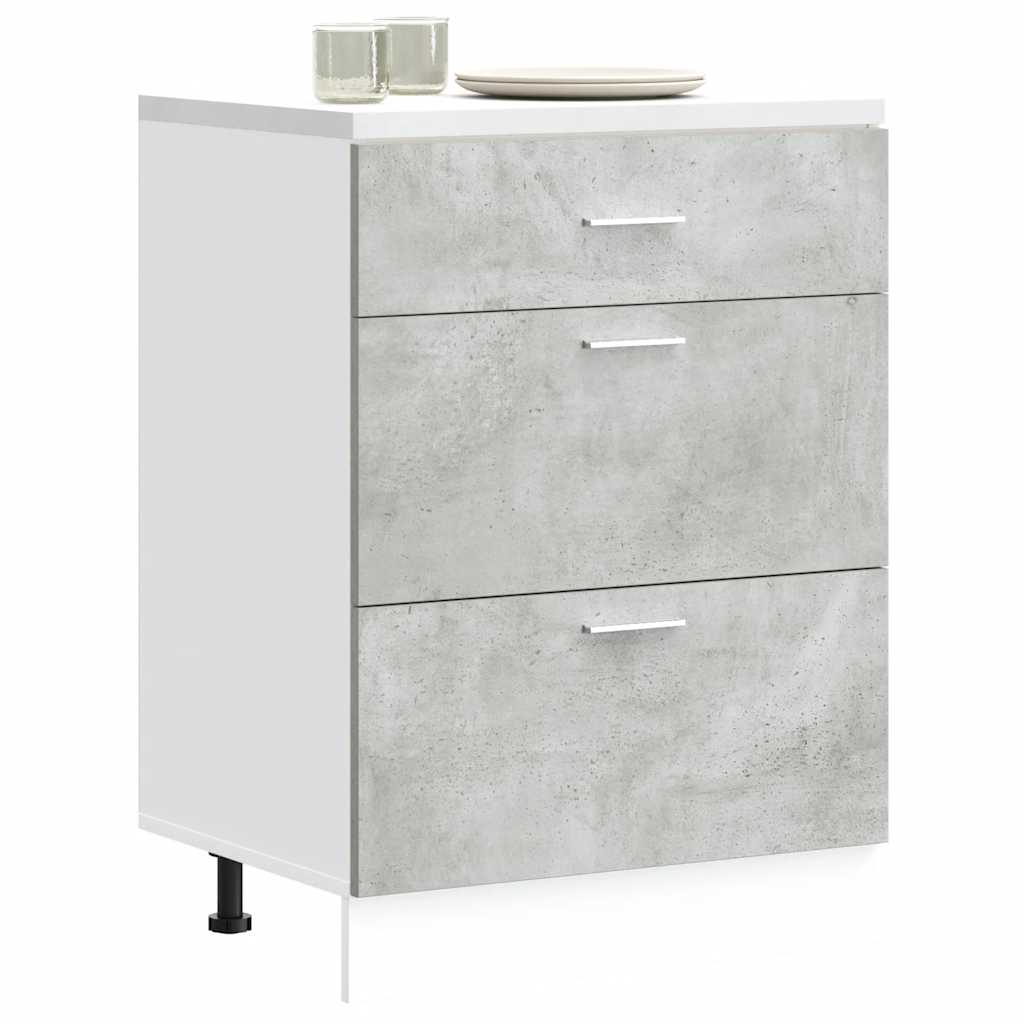 Lyon Kitchen Base Cabinet Concrete Grey Particleboard