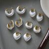 Stainless Steel Hoop Earrings Gold Color Huggie Earrings Vintage Resin Pearl Earrings  Gift