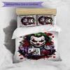 Joker Pattern Printed 3PCS Bedding Set, Soft Skin-Friendly Washable Duvet Cover & Pillowcases Set