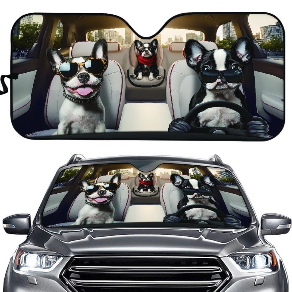 Giraffe Printed Aluminum Foil Sun Visor, Sun Protection And Heat Insulation Pad, Car Cute Pet