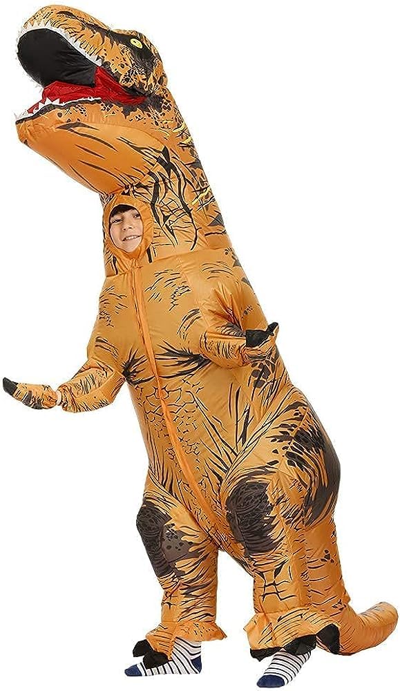 Aufeeky Cadılar Bayramı Dinozor Binici Kigurumi T-Rex için Şişirilebilir Canavar Partiler Çocuklar İçin, Hava Dolu Kostüm, Hafif,