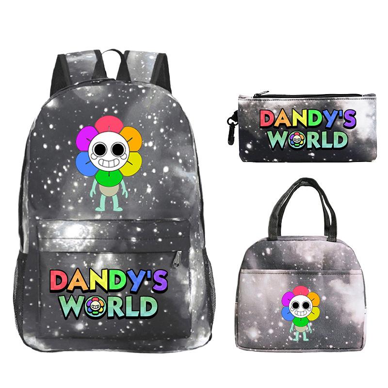 Dandy's World Game Merchandise Printed Primary and Secondary School Schoolbag Three-piece Set Foreign Trade Popular Children's Backpack