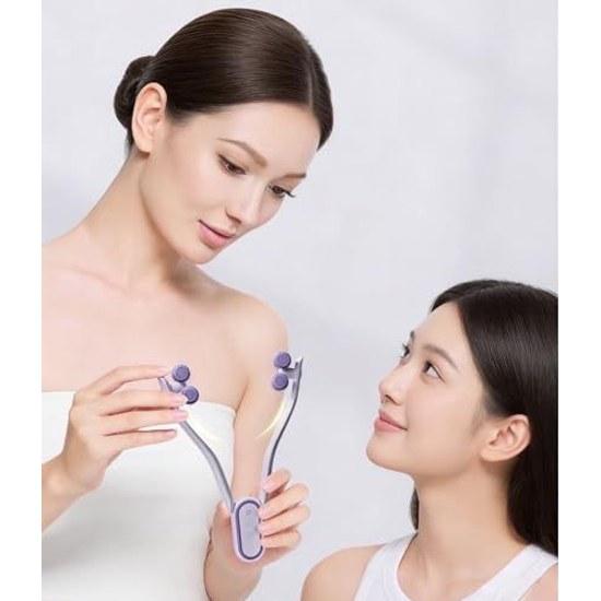 Facial roller small face Y-shaped symmetrical lift care beauty device microcurrent full body neck unisex gift (purple)