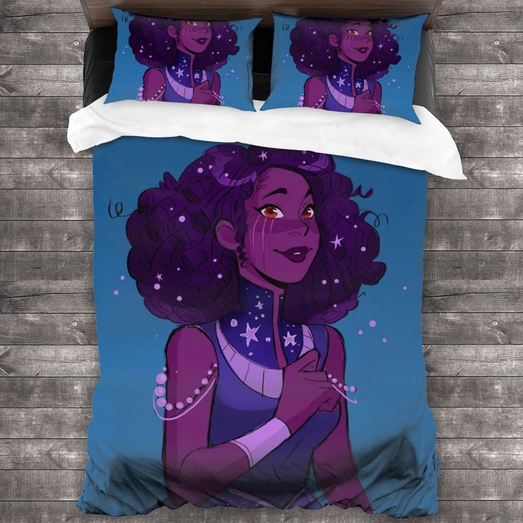 African Girl, Digital Printing, Animation Home Textile Four-Piece Quilt Cover, Bedding Three-Piece Set