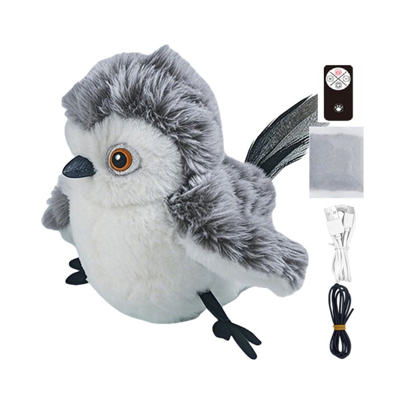 Practical-Interactive Cat Touch Activated Simulation Chirping Bird With Sound And Automatic Cat Exercise For Indoor
