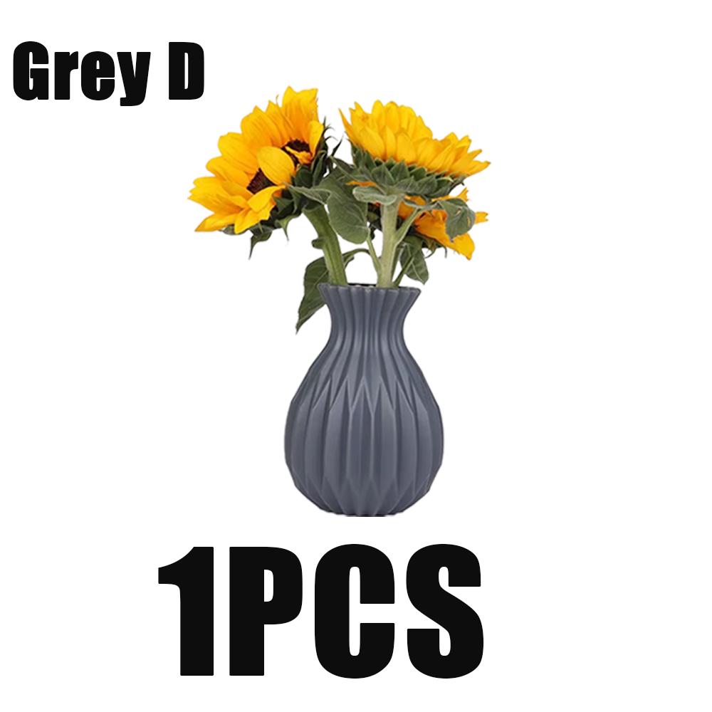1pcs Modern Flower Vase Plastic Creative Flower Pot Arrangement Container Kitchen Living Bedroom Home Decoration Ornament