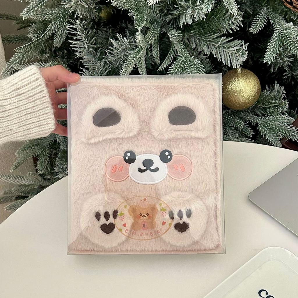 MINKYS Kawaii Fluffy Bear Puppy A5 Kpop Photocard Binder Collect Book Idol Plush Photo Card Holder Photocards Album