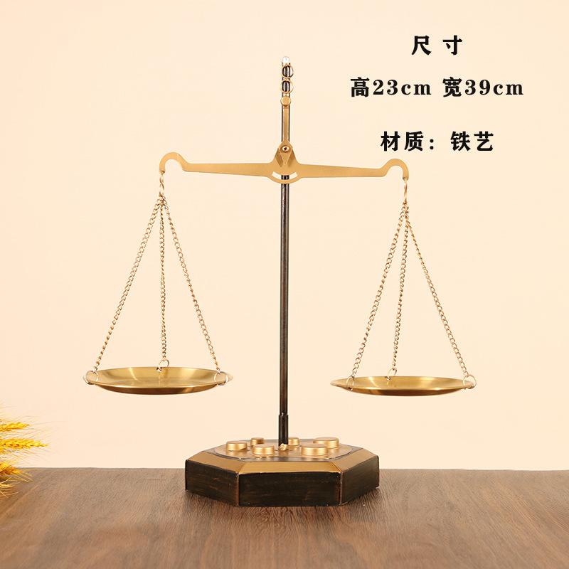 Creative Desktop Ornament Retro Nostalgic Old-fashioned Handmade Wrought Iron Balance Craft Scale Porch Window Decoration