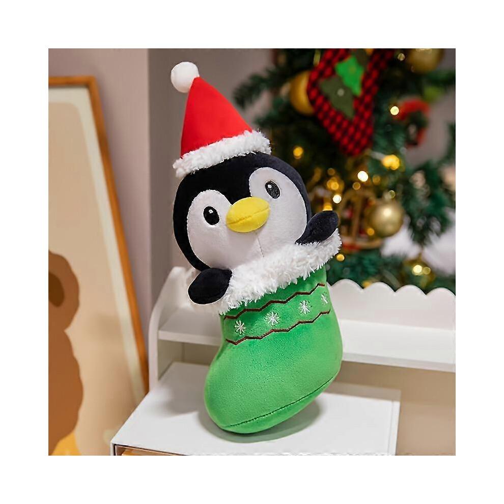 Christmas Plush Toys Set, Includes Santa, Penguin, Elf & Tree Figures, Unisex Gift Ideas, Festive Decoration, Perfect for Holidays