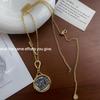 Adjustable S925 Sterling Silver Gold-Plated Greek Athena Coin Necklace