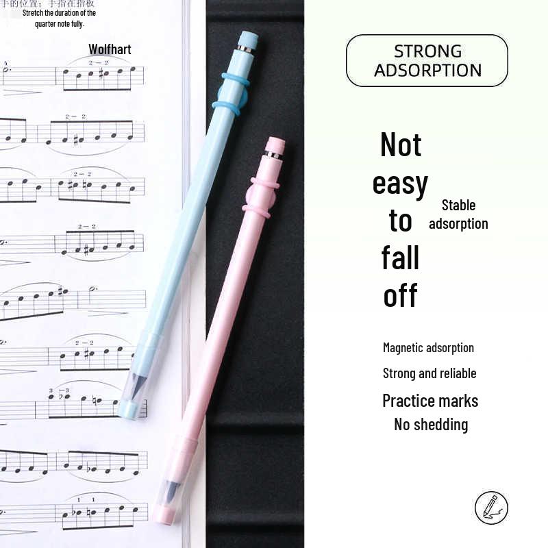 Magnetic Music Stand Pen Holder: Convenient Clip for Pencil and Eraser розовый