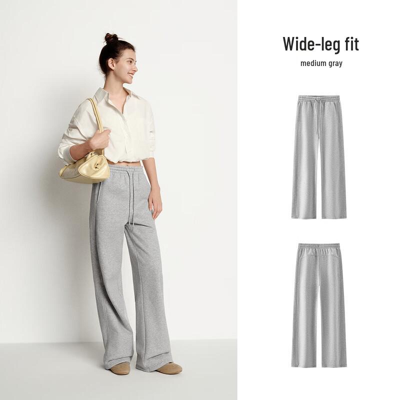 Semir Women's Heating Antibacterial Fleece Wide-Leg Casual Pants