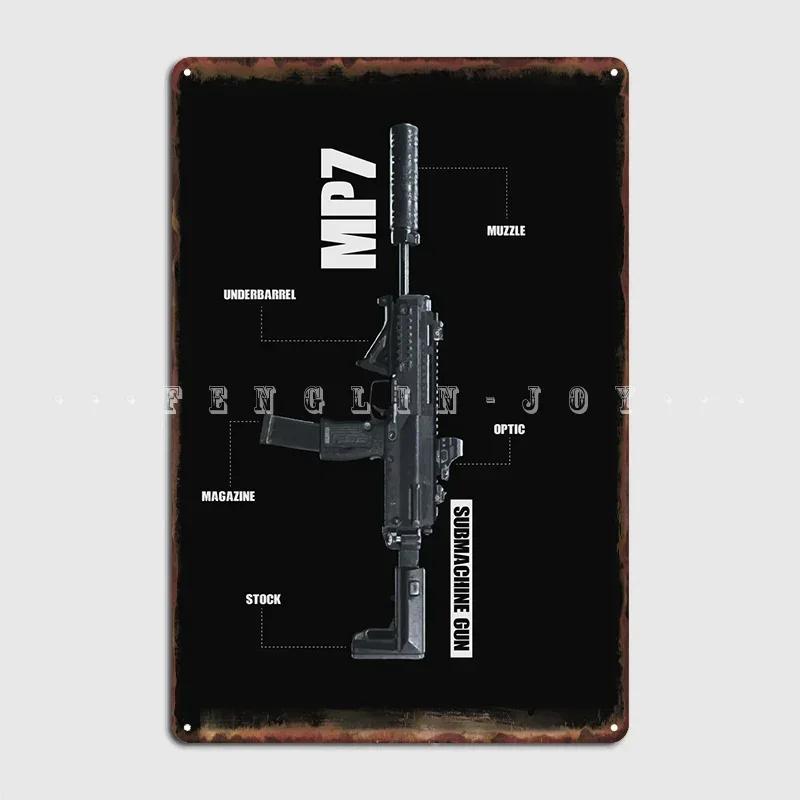 Mp7 Metal Sign Pub Cinema Design Plaques Tin Sign Poster