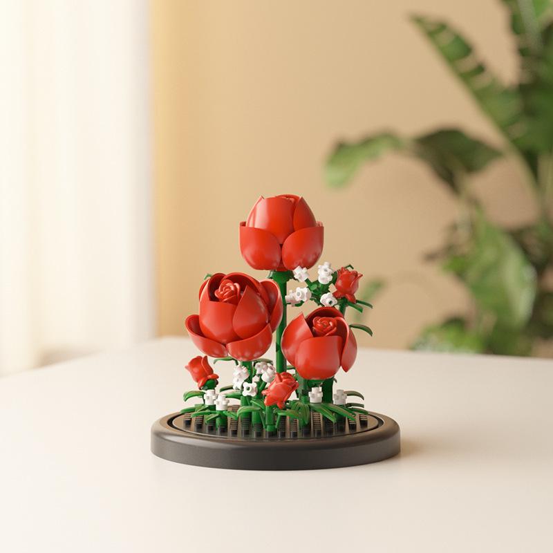Girls' Educational Floral Building Blocks - Sunflower and Rose Series, Perfect Teacher's Day Gift