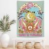 Aesthetic Retro Vintage Tapestry Wall Hanging 70s Hippie Boho Bohemian Tapestries with Trippy Mushroom Butterfly Moth Daisy
