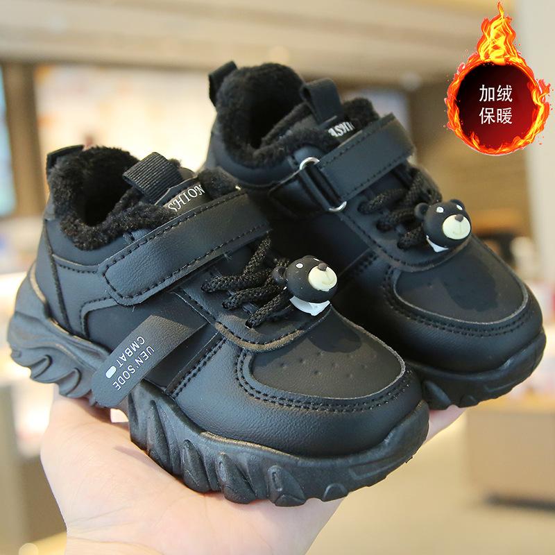 Children's cotton shoes 2025 winter boys' sports shoes fleece thickened girls' dad shoes warm baby casual shoes