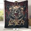 Coperta in Flanella Segno della Band Heavy Metal Rock Classica Slayer, Coperta in Peluche Ultra Morbida e Calda per Casa, Camera da Letto, Letto, Divano, Campeggio, Picnic