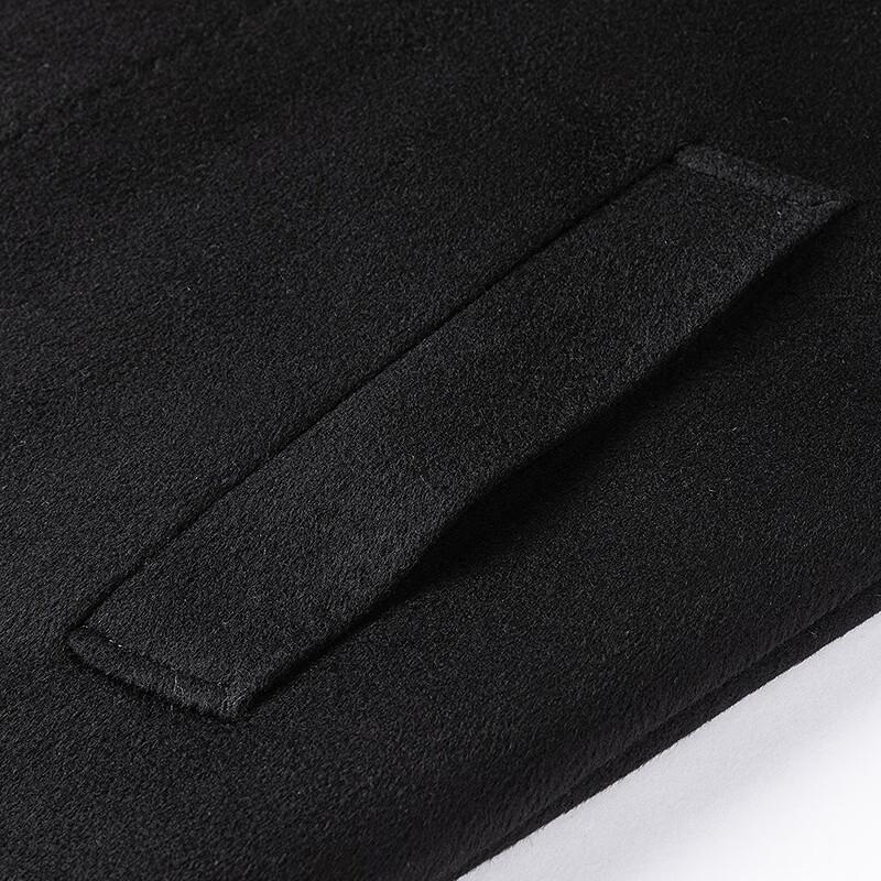 FAPAI Men's 70% Merino Wool Lapel Mid-length Overcoat