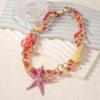 European and American fashion color ocean style retro hip-hop alloy dripping oil conch starfish personality trend women's necklace