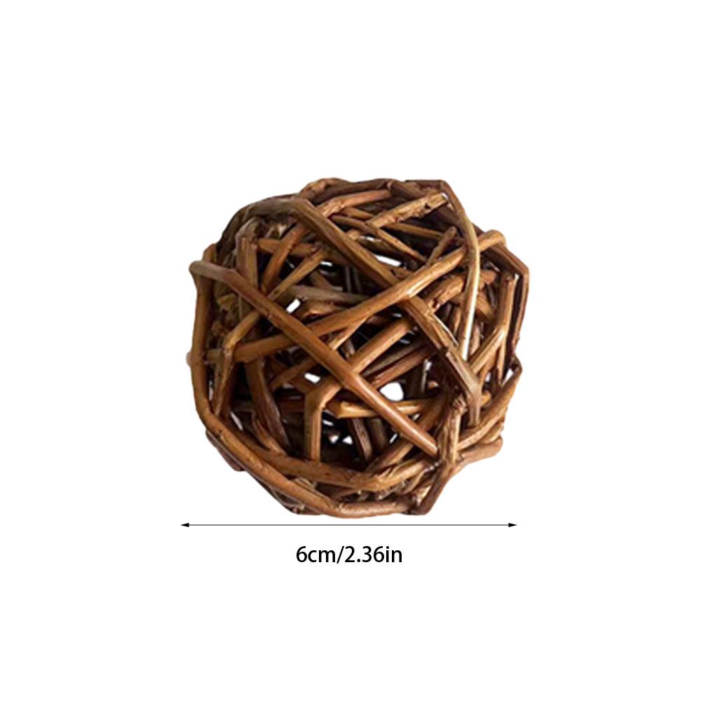9pack/lot Natural Willow Branch Ball Fun Toy For Small Animals And Birds Joy To Pets Guinea Pig Toys Brown