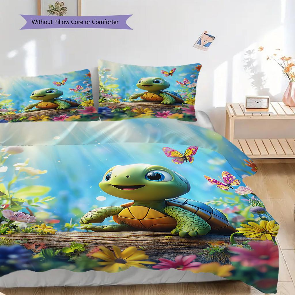 Juego de Colcha con Estampado de Carey Funda de Colcha Funda de Almohada Decoración del Hogar Regalo de Cumpleaños (1 * funda nórdica + 2 * fundas de almohada, sin núcleo)