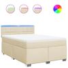 Box Spring Bed with Mattress Cream 140 x 200 cm Fabric