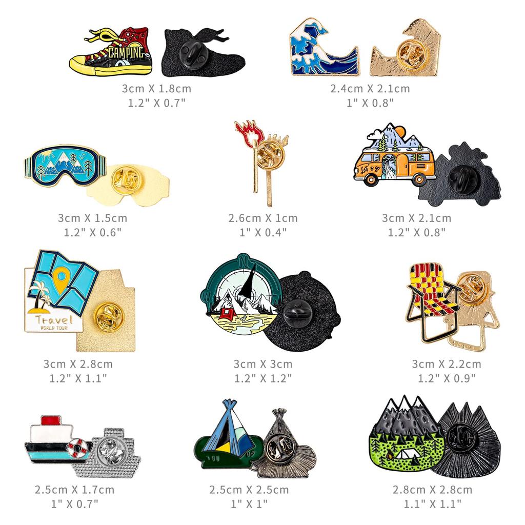 11 Enamel Pin Metal Badge Fashion Accessories for and Decorative for and Bags Badges, Pins, Women, Men, Youth, Clothes, Hats, Backpacks, (Go Wild)