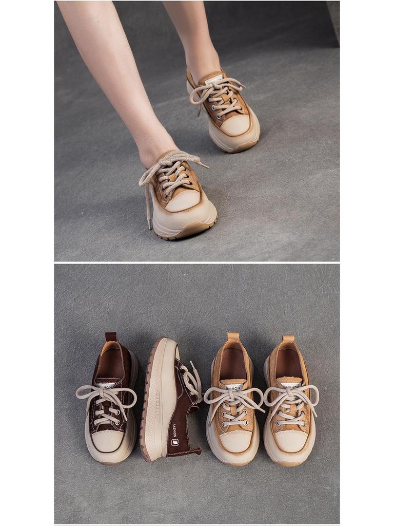 Jayzhou 2025 Retro Mori Round Toe Women's Platform Board Shoes - Autumn/Winter Casual Comfort